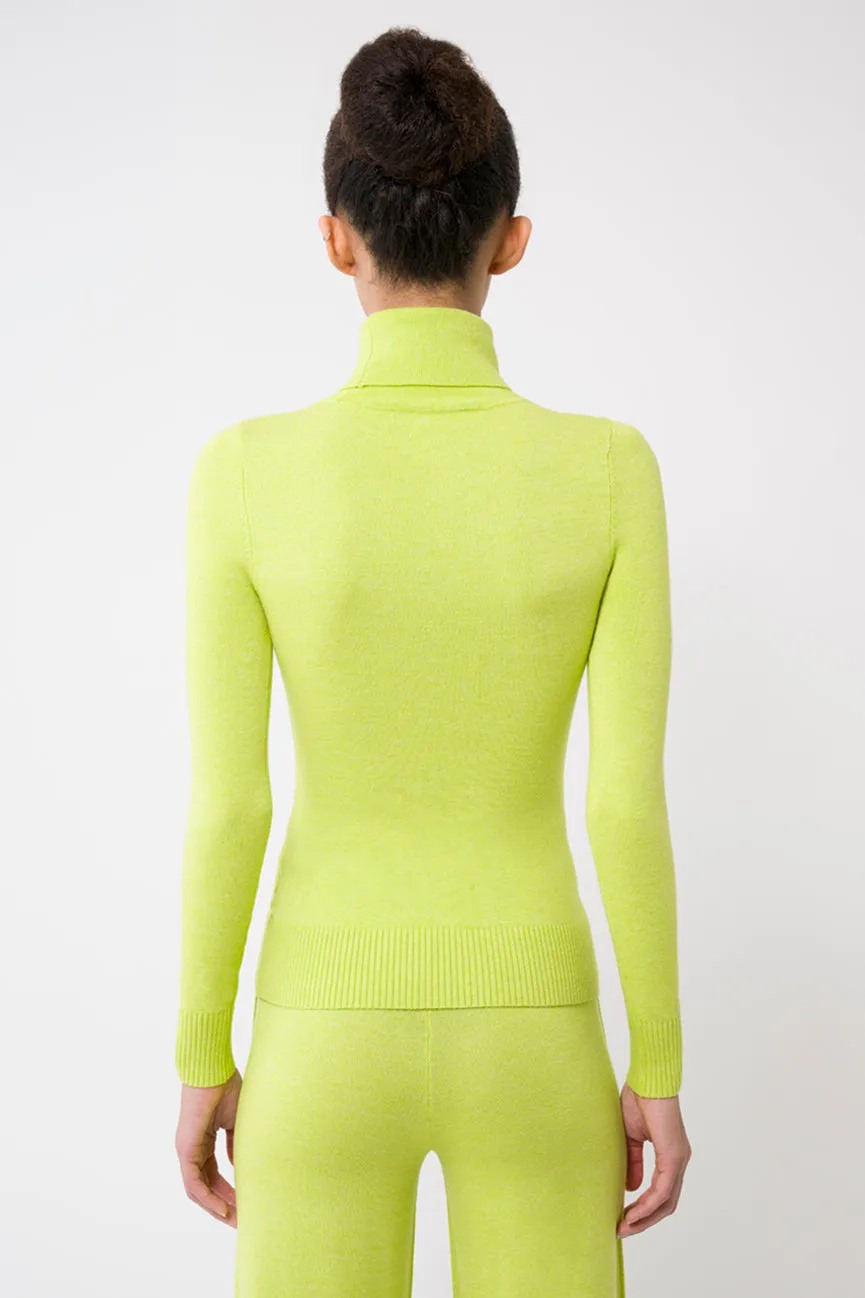 Chartreuse EcoMerino Long Sleeve Turtleneck