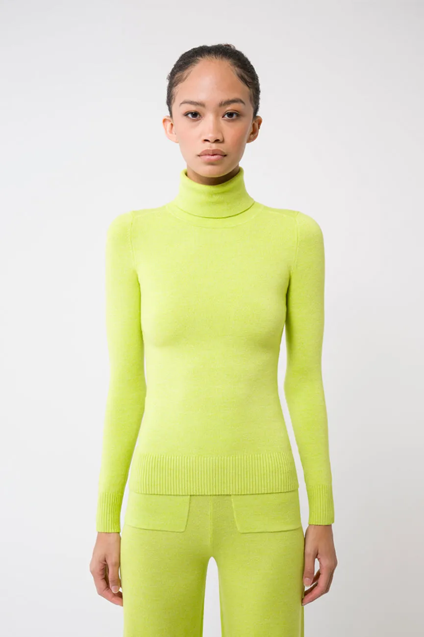 Chartreuse EcoMerino Long Sleeve Turtleneck