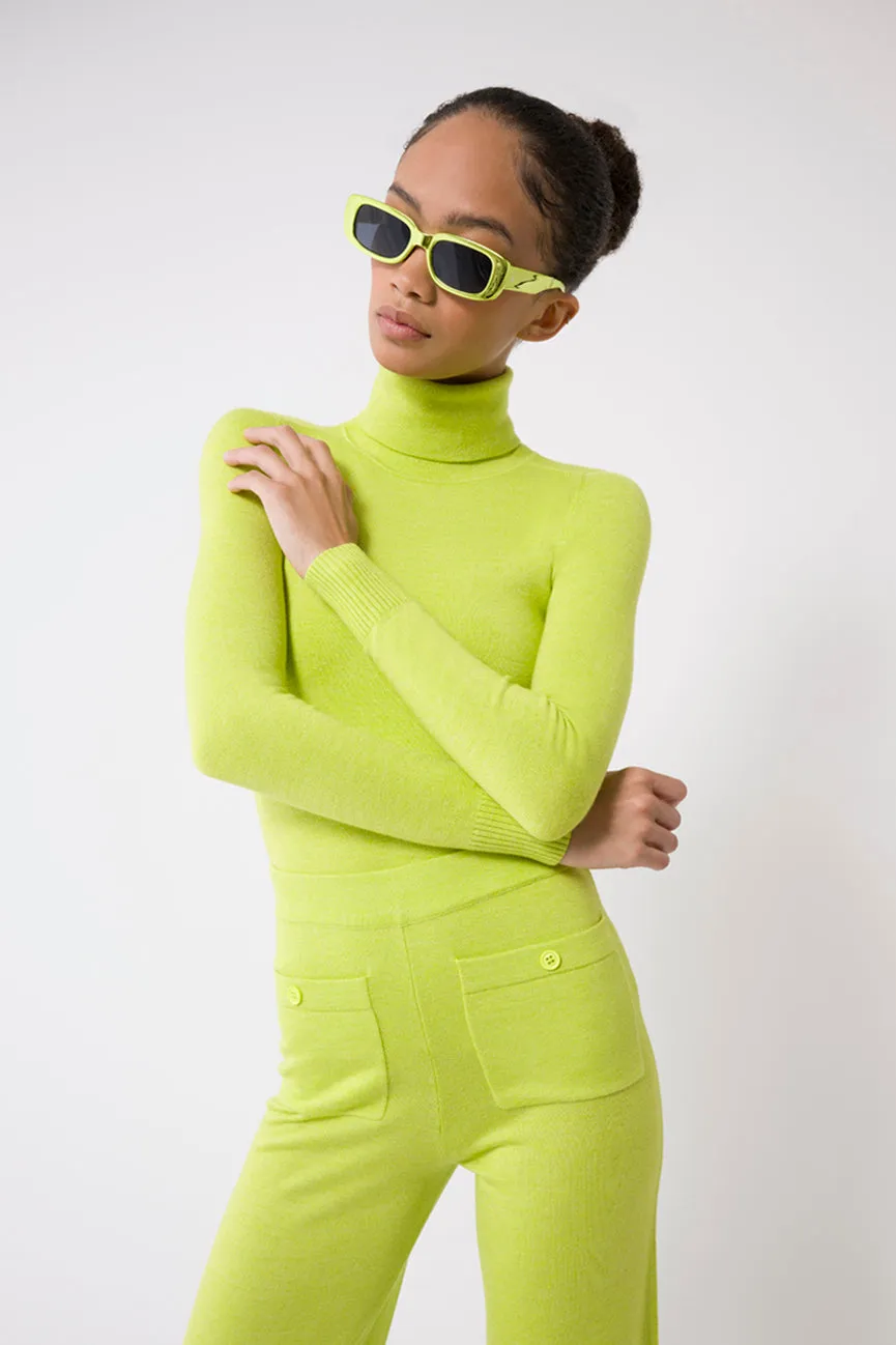 Chartreuse EcoMerino Long Sleeve Turtleneck