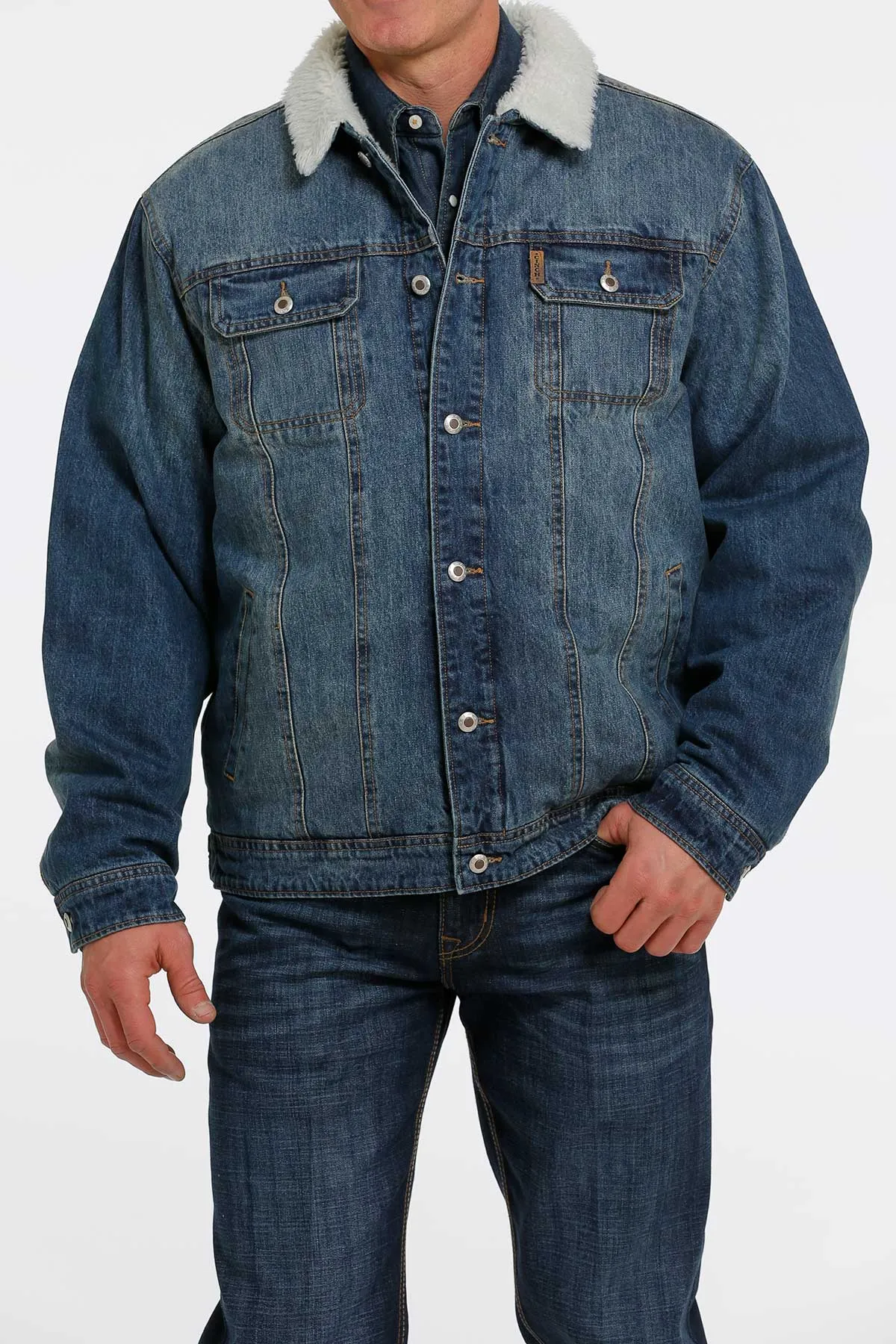 Cinch Denim Jacket with Sherpa Lining