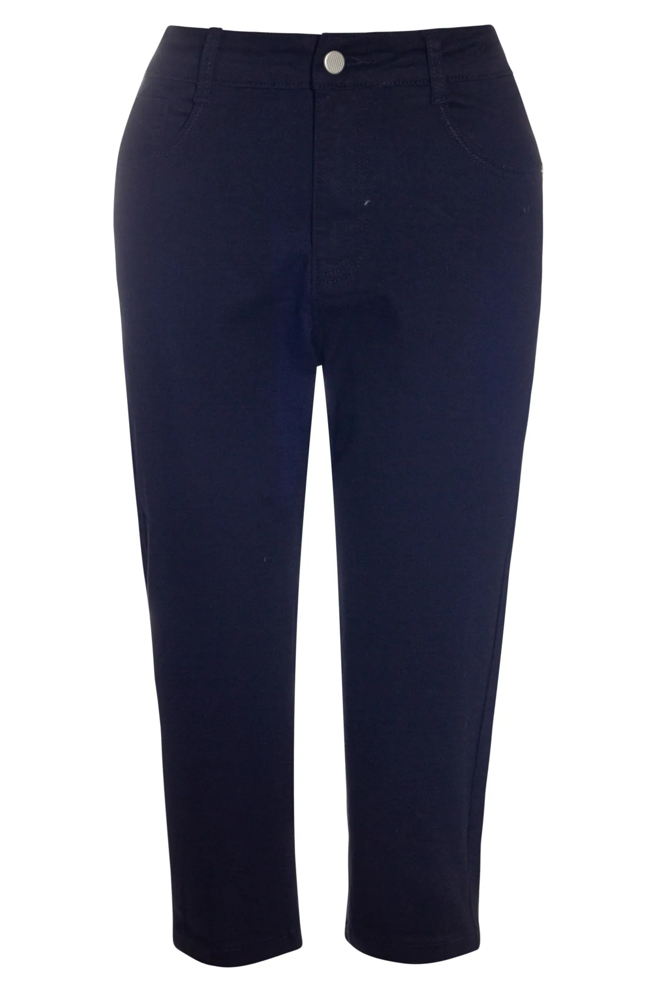 Coloured Cotton Below Knee Jeans | BLACK | 6924AR