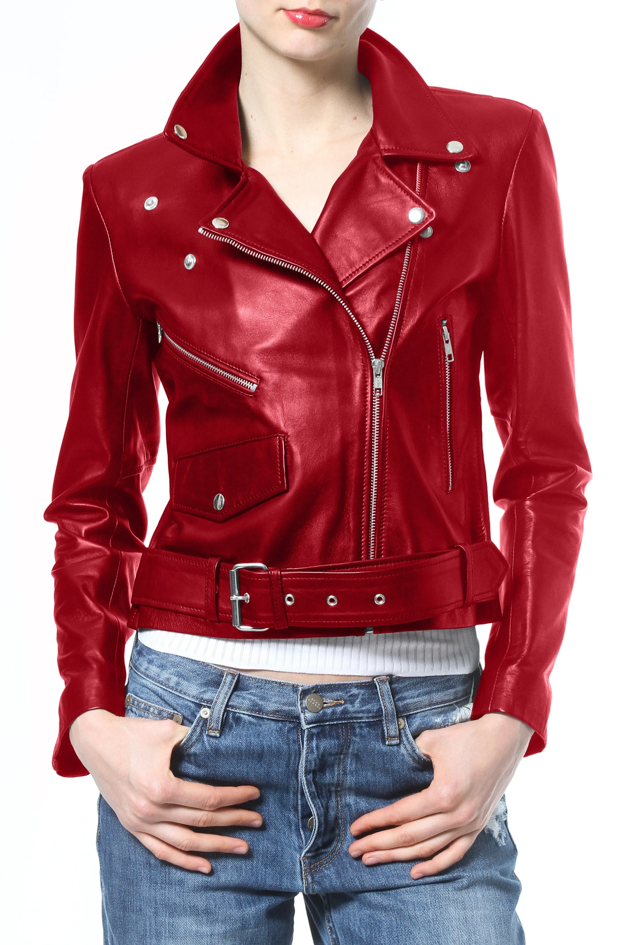 Crop Leather Biker