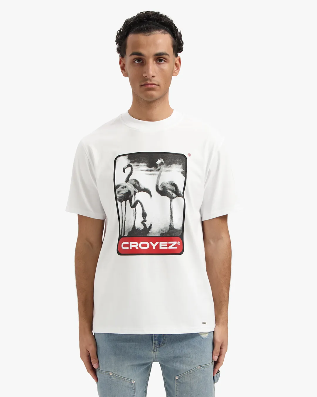 CROYEZ CHROME FLAMINGO T-SHIRT - WHITE