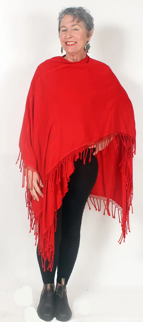 Dairi Fashions Fringe Ruana Jacket Moroccan Cotton Combo Sml-9x