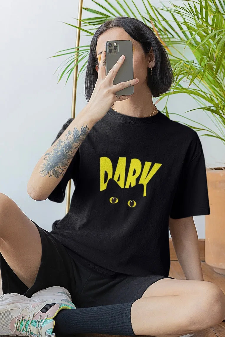 Dark Cat Black Unisex Oversized T-shirt