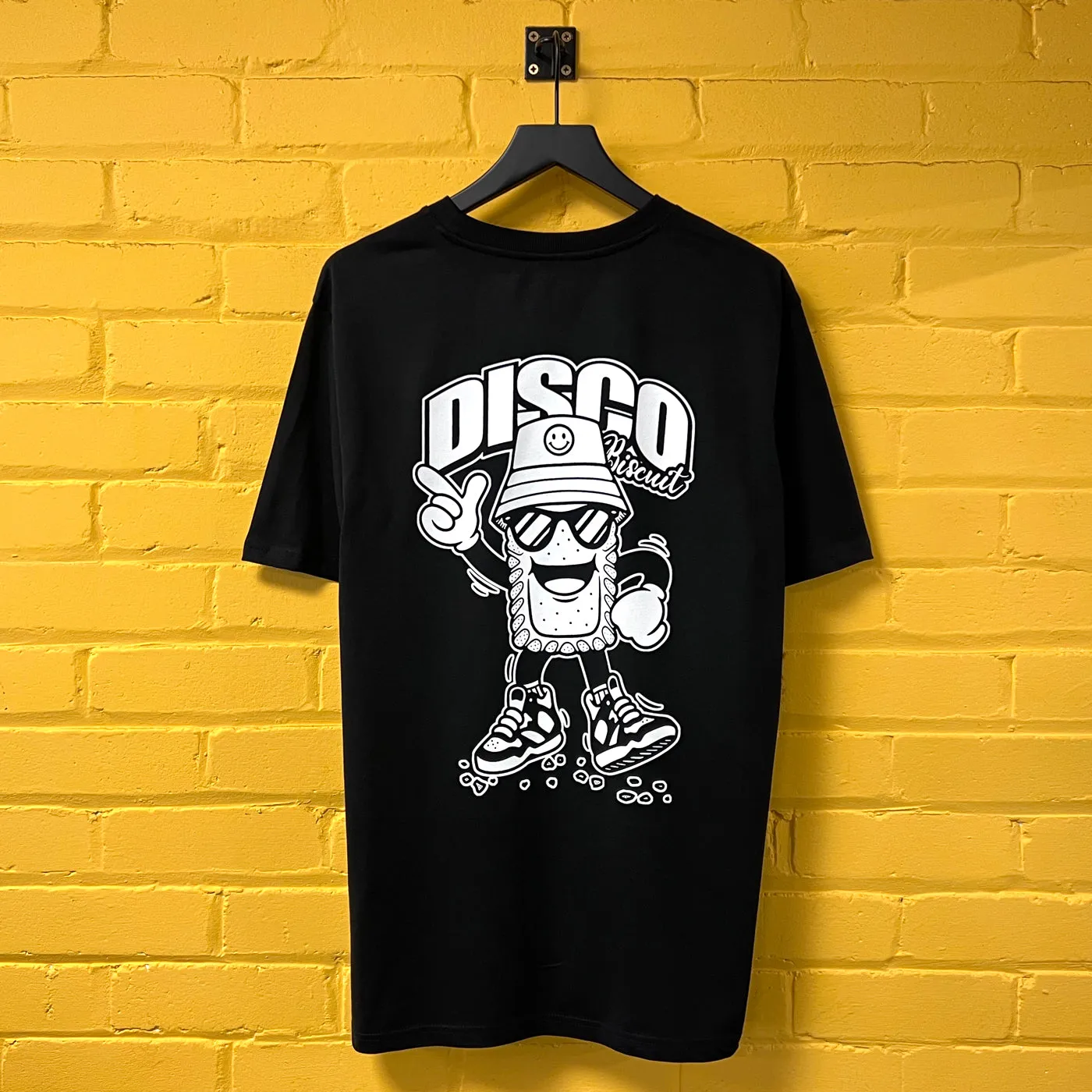 Discoff Biscuit Back Print - Oversized Tshirt - Black