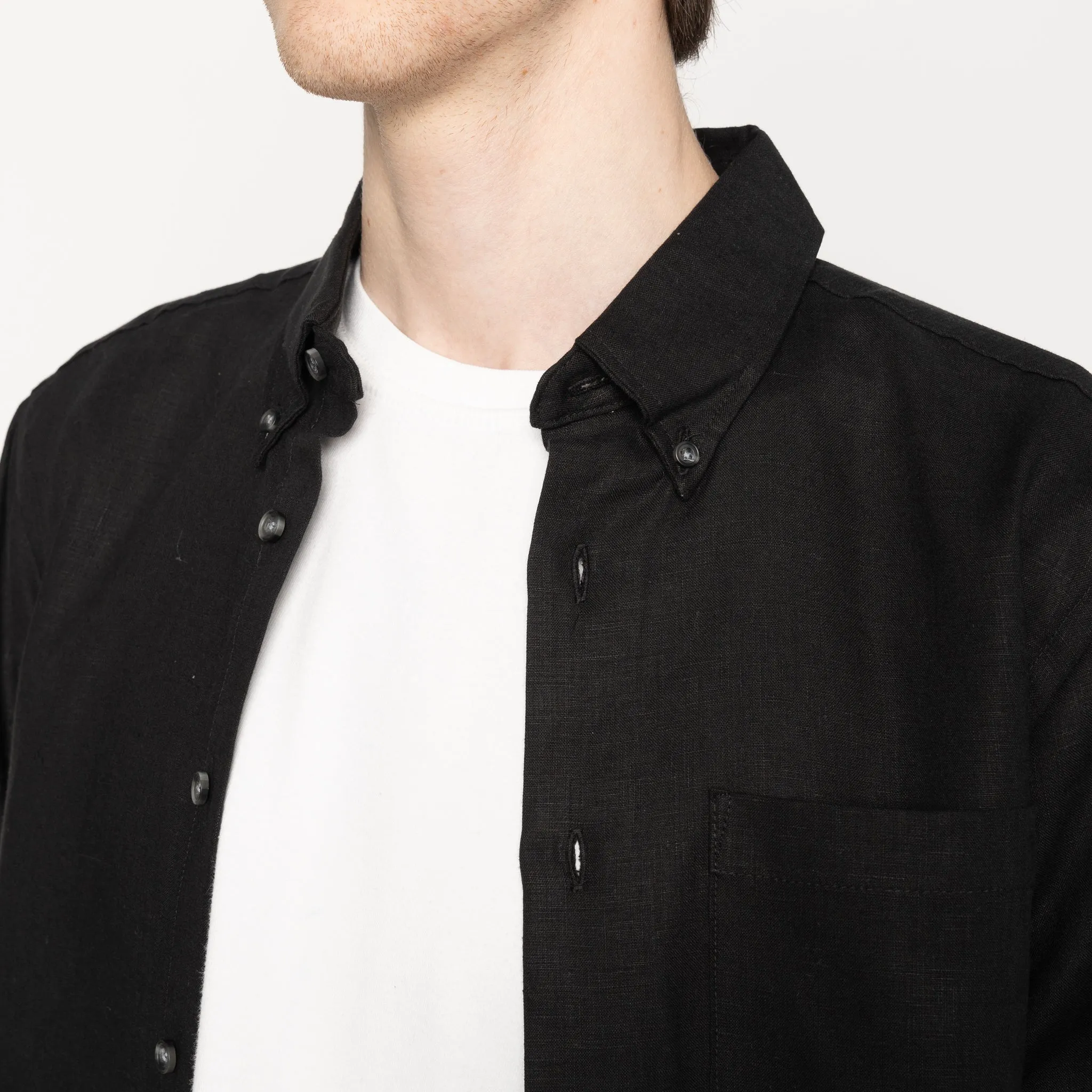 Easy Shirt - French Linen Fine Canvas - Black