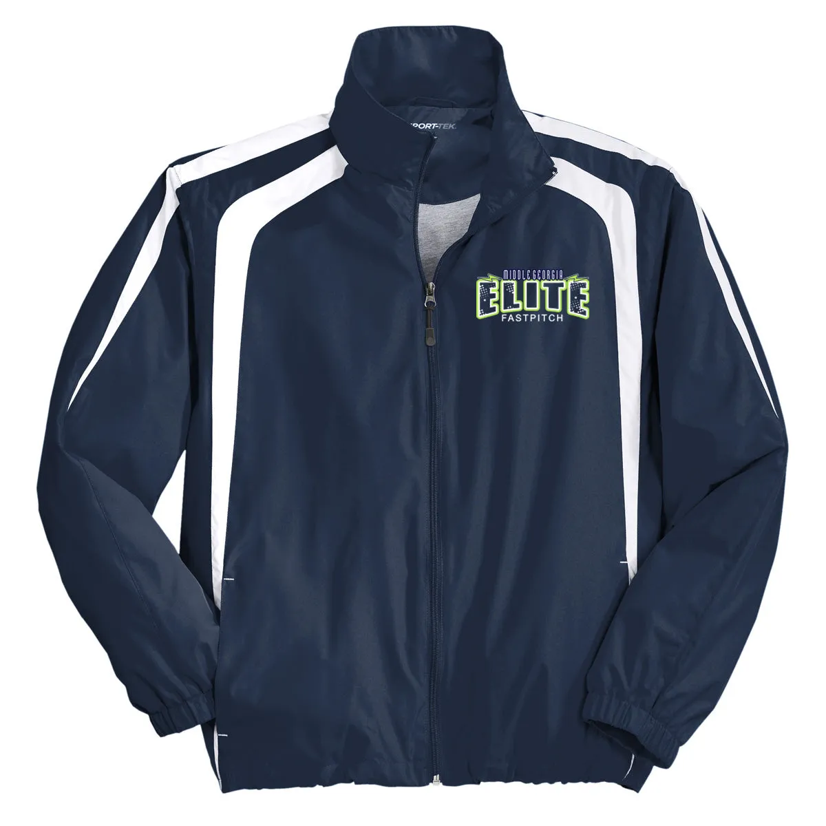 Elite - Colorblock Raglan Jacket with Lightening Bolt - Navy