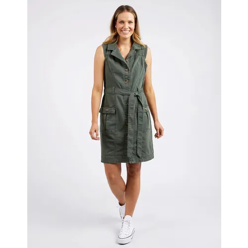 Elm Marigold Denim Dress KHAKI