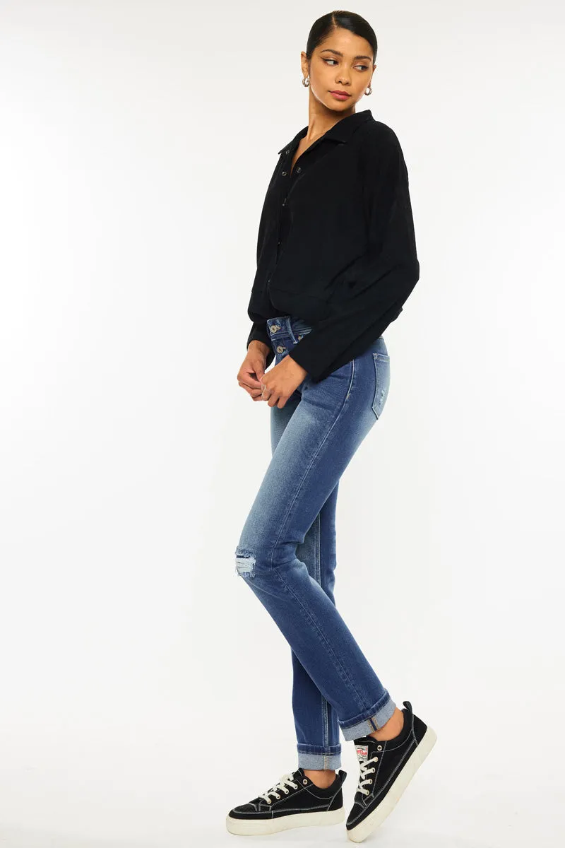 Eternity Mid Rise Slim Straight Leg Jeans