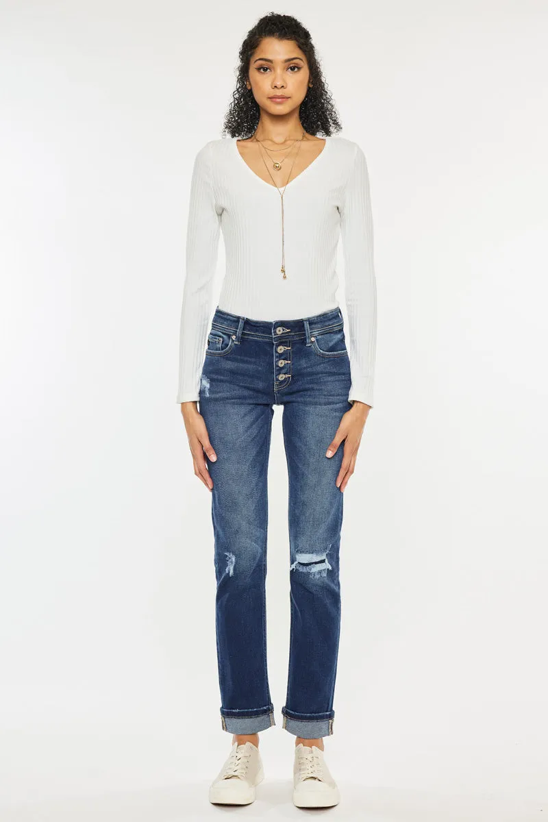 Eternity Mid Rise Slim Straight Leg Jeans