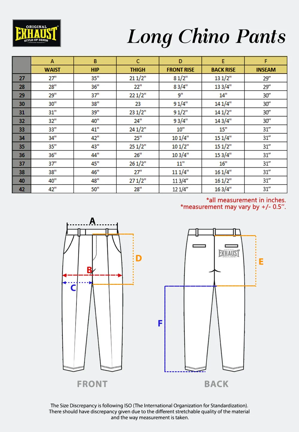 EXHAUST CHINO LONG PANTS [SLIM FIT] 1722