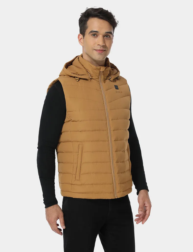 Final Sale - Men's Heated Lightweight Down Vest - Khaki