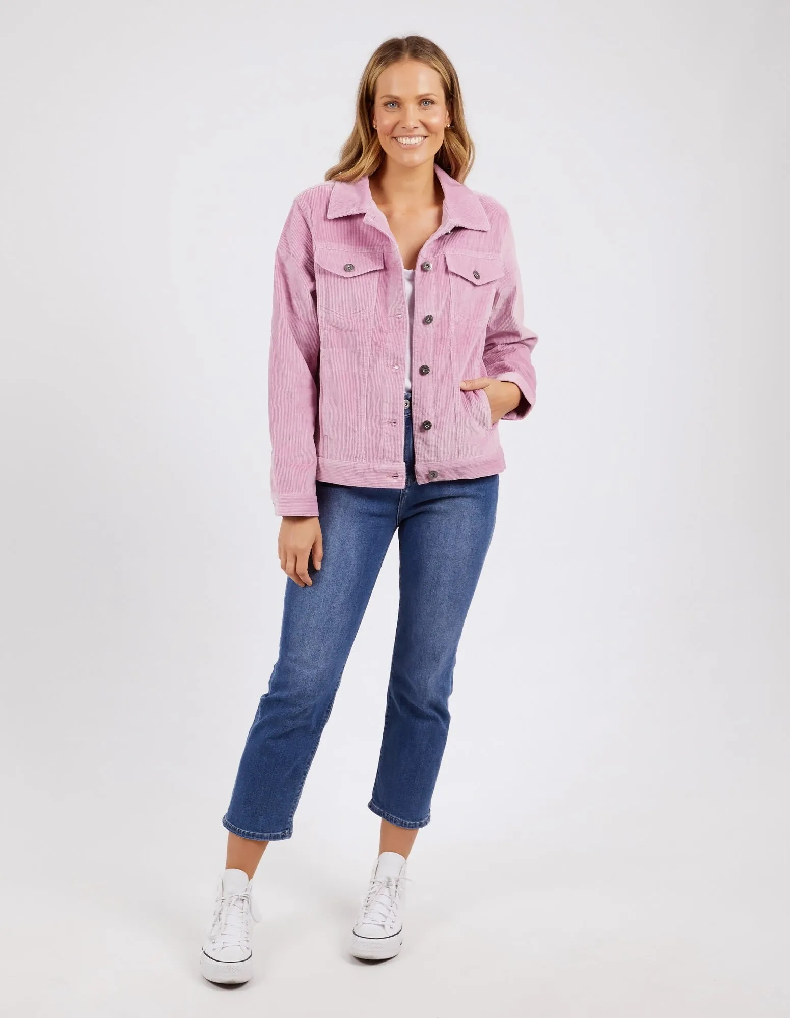 Fleur Cord Jacket Peony Pink