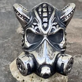 Gas Mask W/Horns - Silver - SLC58 CLEARANCE