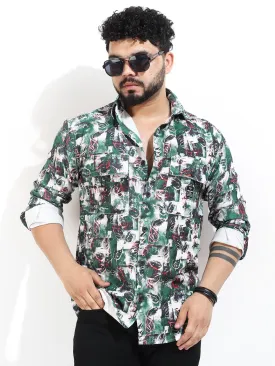 Green Digital Print Shirt