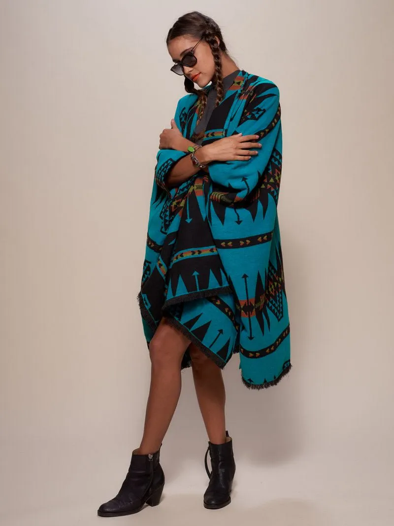 Grey Wolf Fabric Poncho | Women's