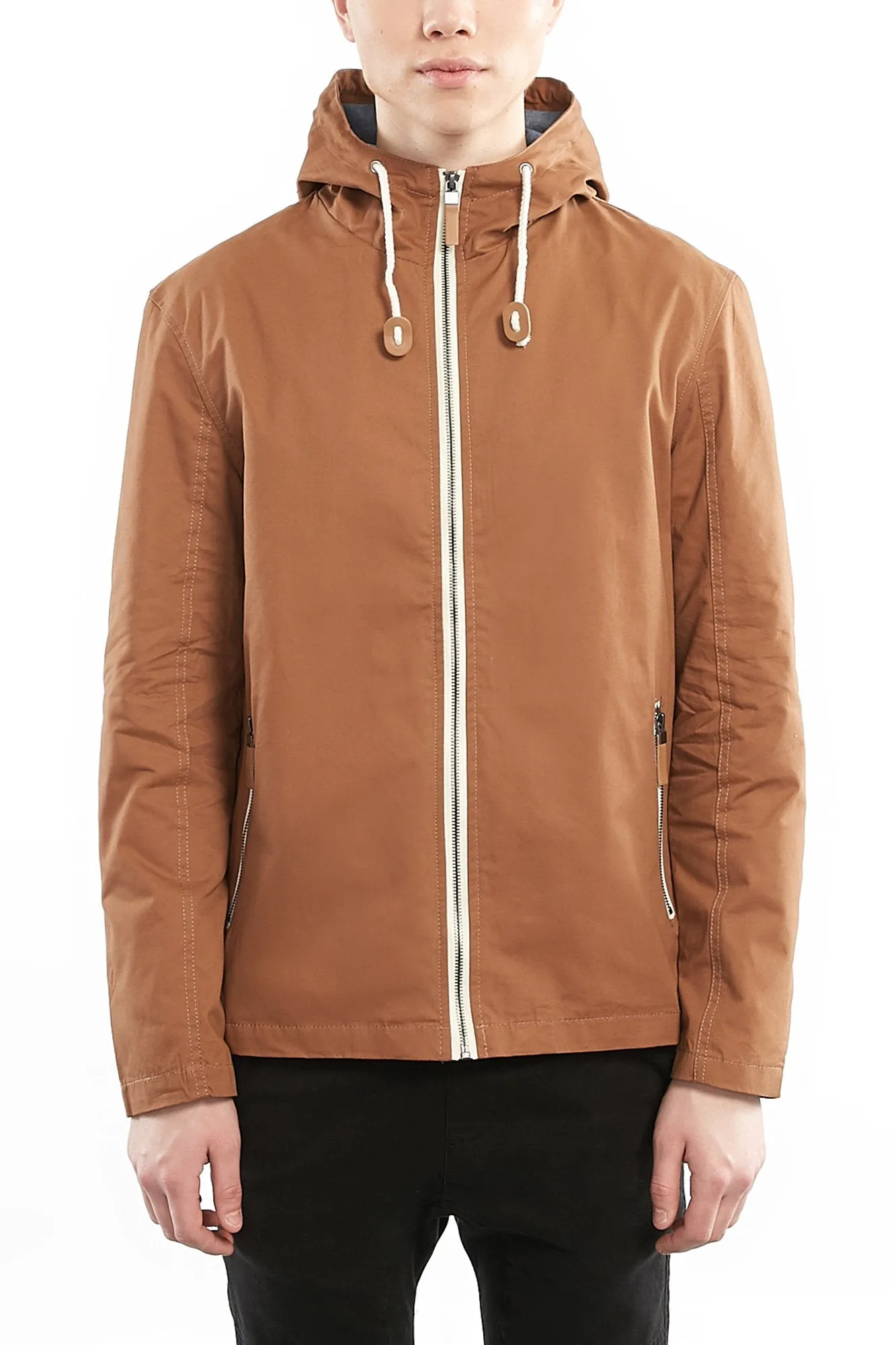 Guys Hooded Copenhagen Contrast Zip Jacket