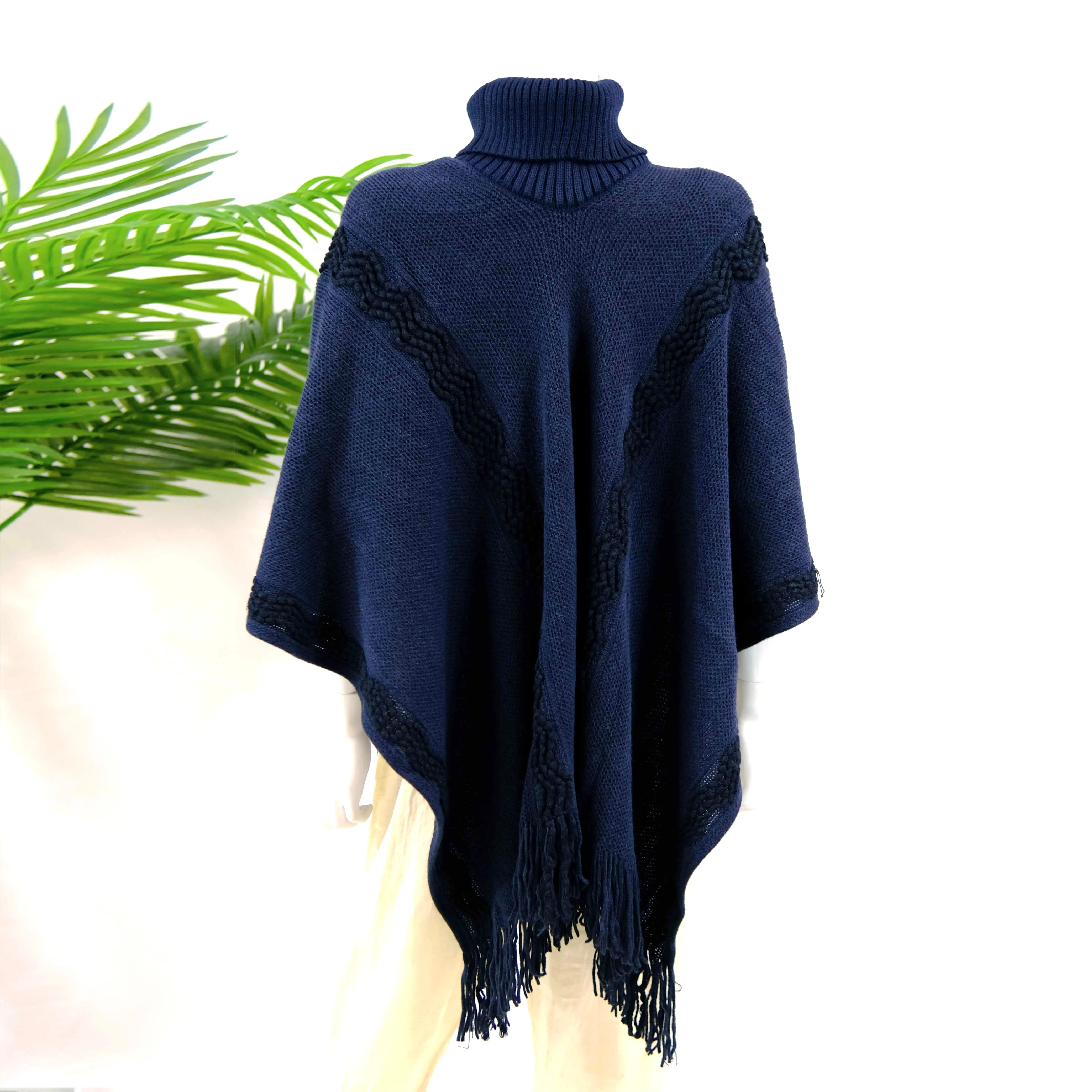 Hand Knit Turtle Neck Ponchos