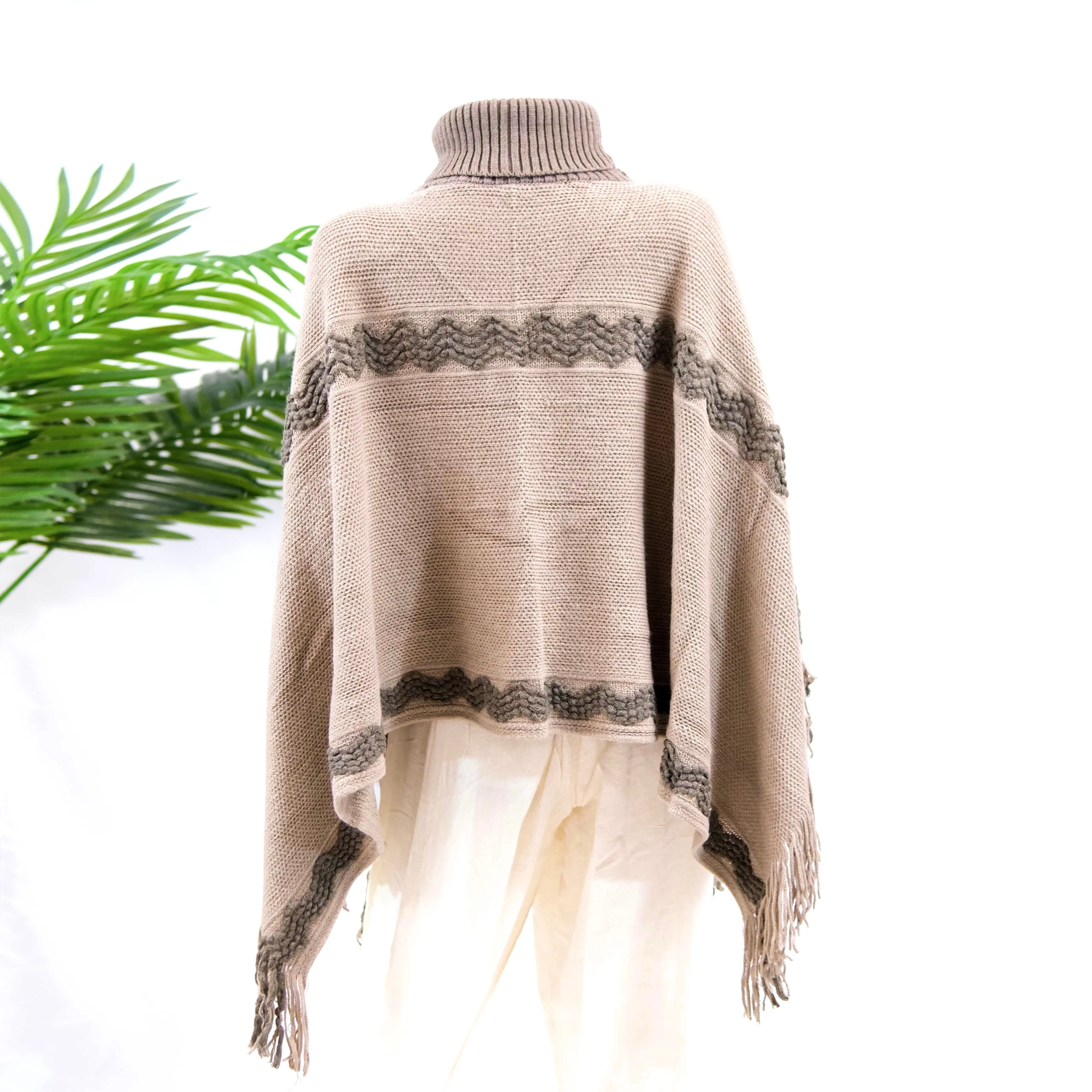 Hand Knit Turtle Neck Ponchos