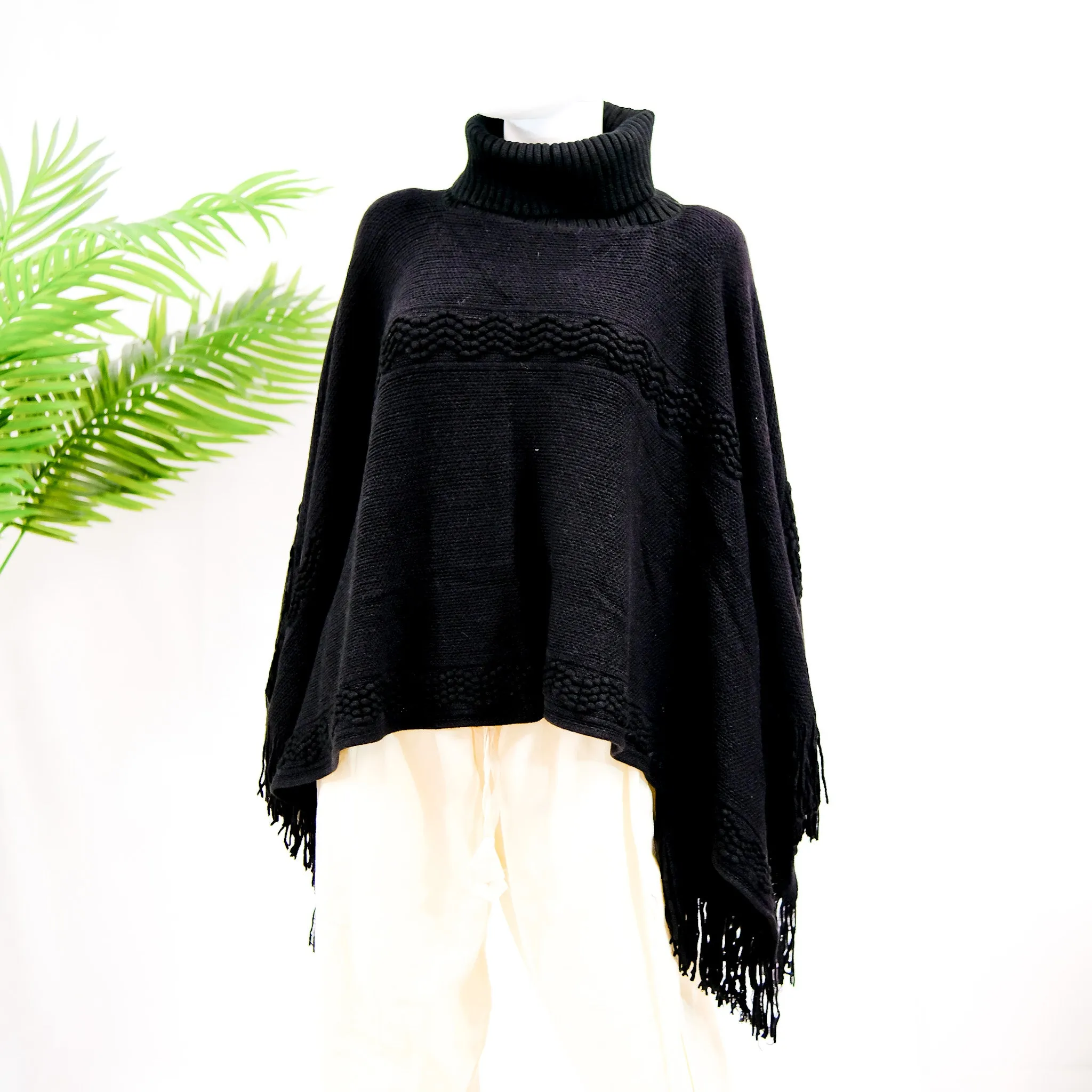 Hand Knit Turtle Neck Ponchos