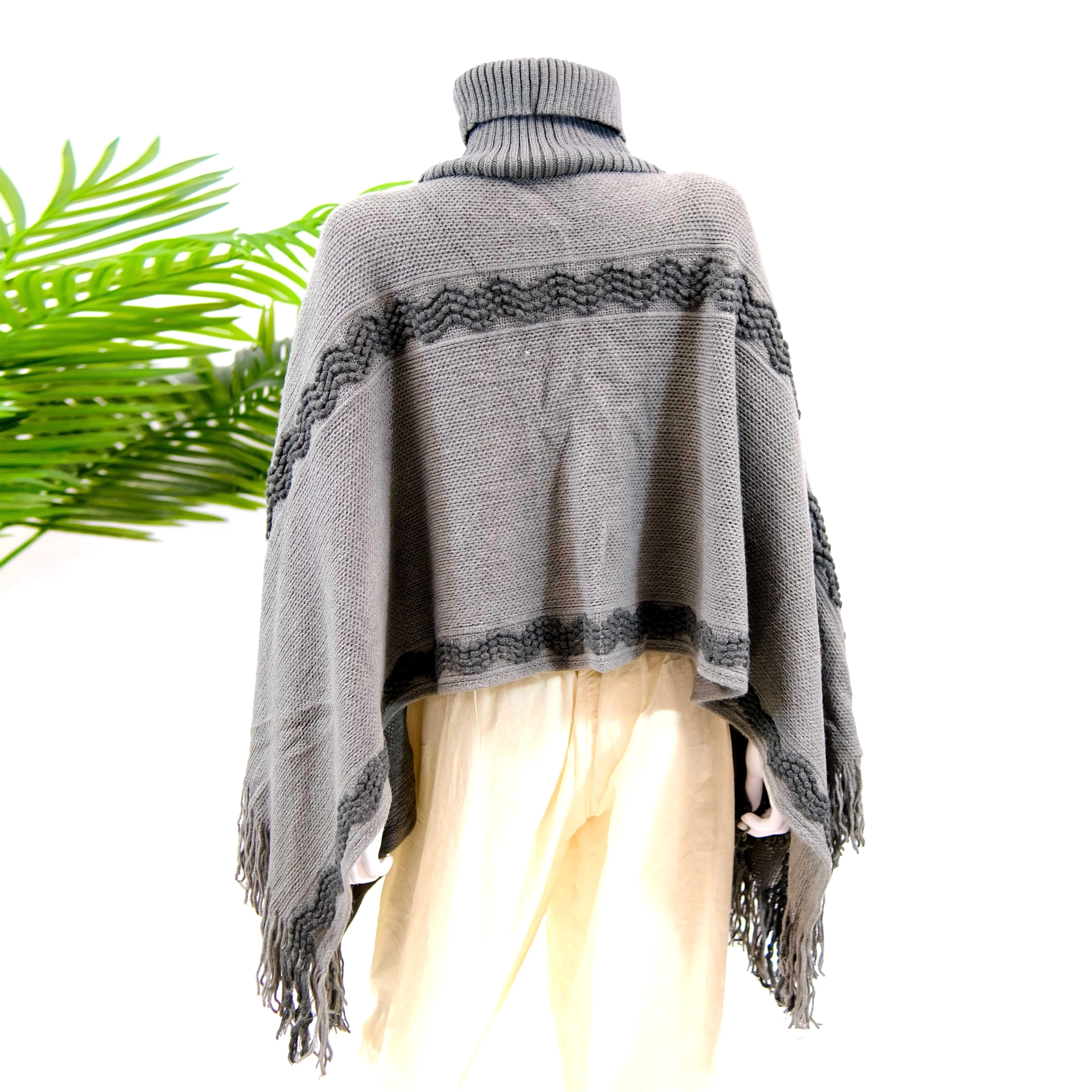 Hand Knit Turtle Neck Ponchos