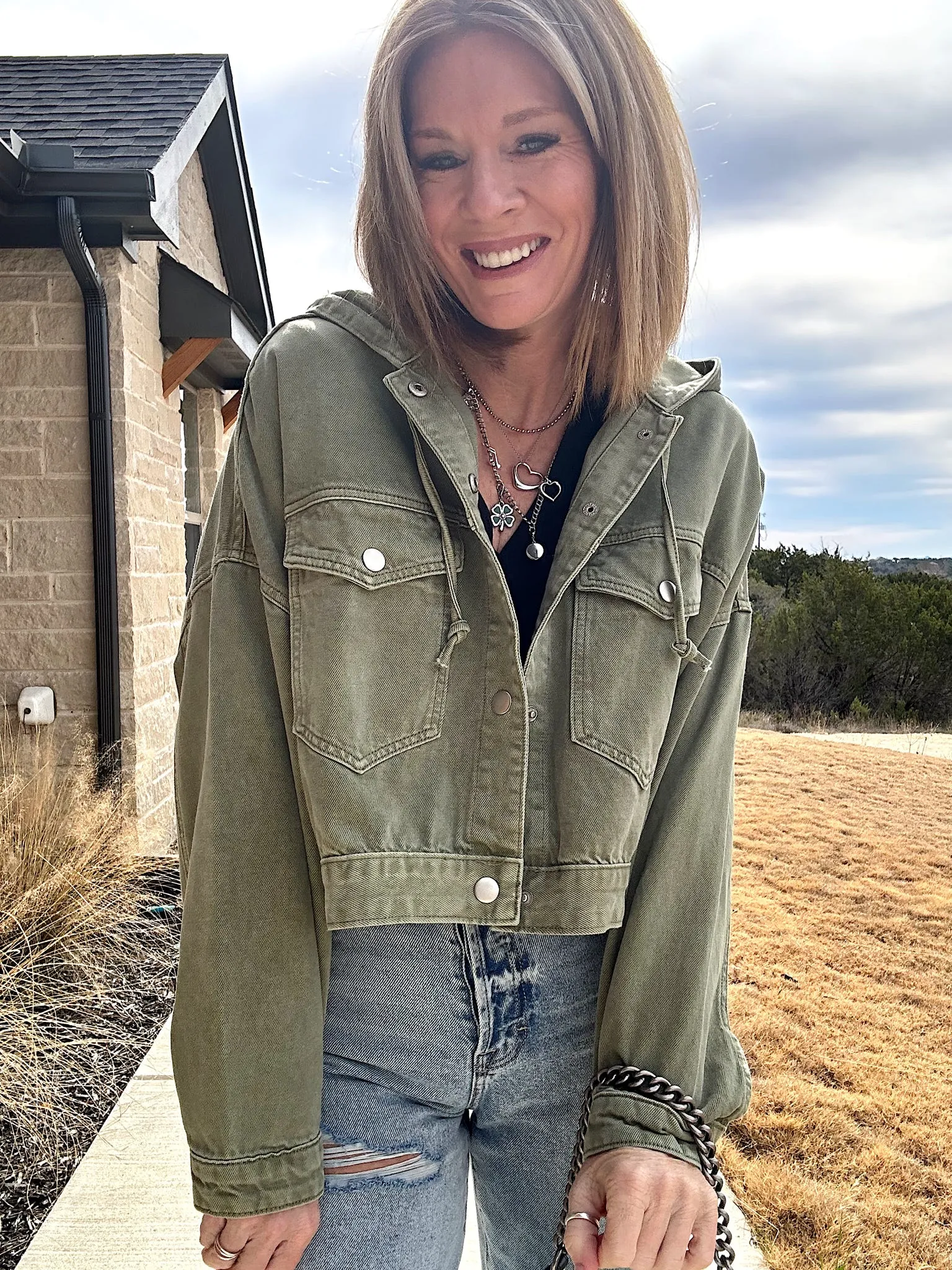 Happier Than Ever Olive Jacket