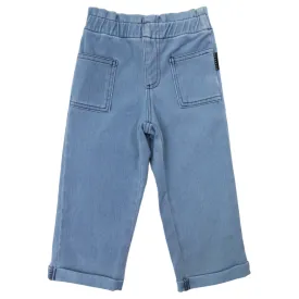 High Waisted Straight Denim Jean  Stone Wash