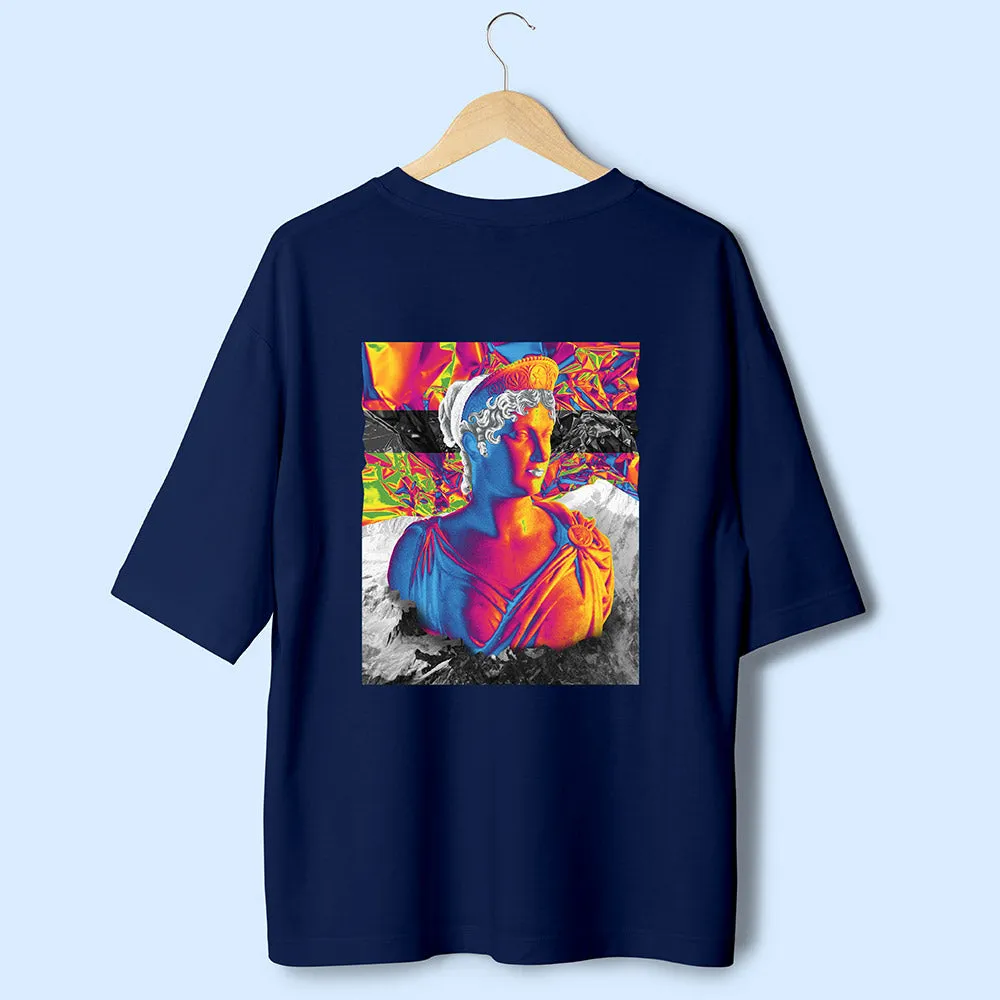 Holographic Statue (Back Print) Oversized T-Shirt