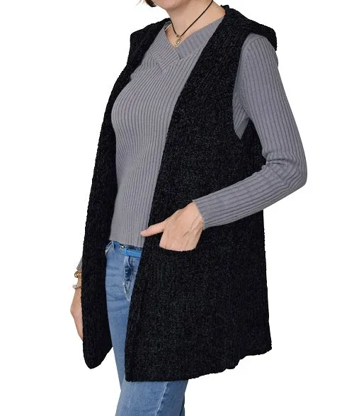 Hooded Chenille Vest