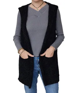 Hooded Chenille Vest