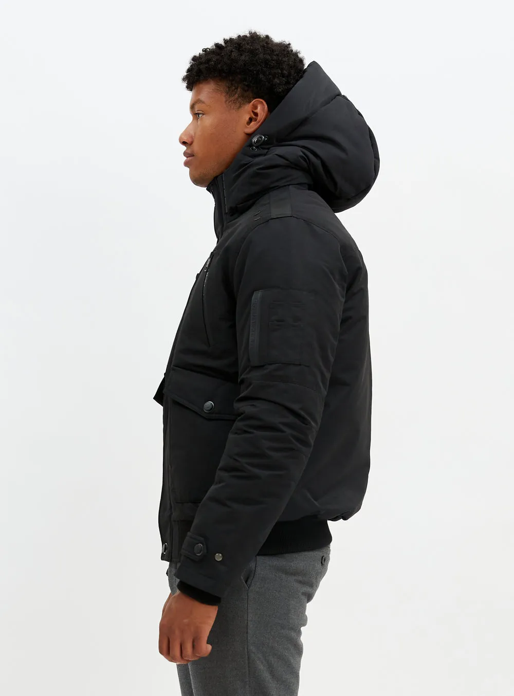 HOODED TASLAN POLY FILLED BOMBER