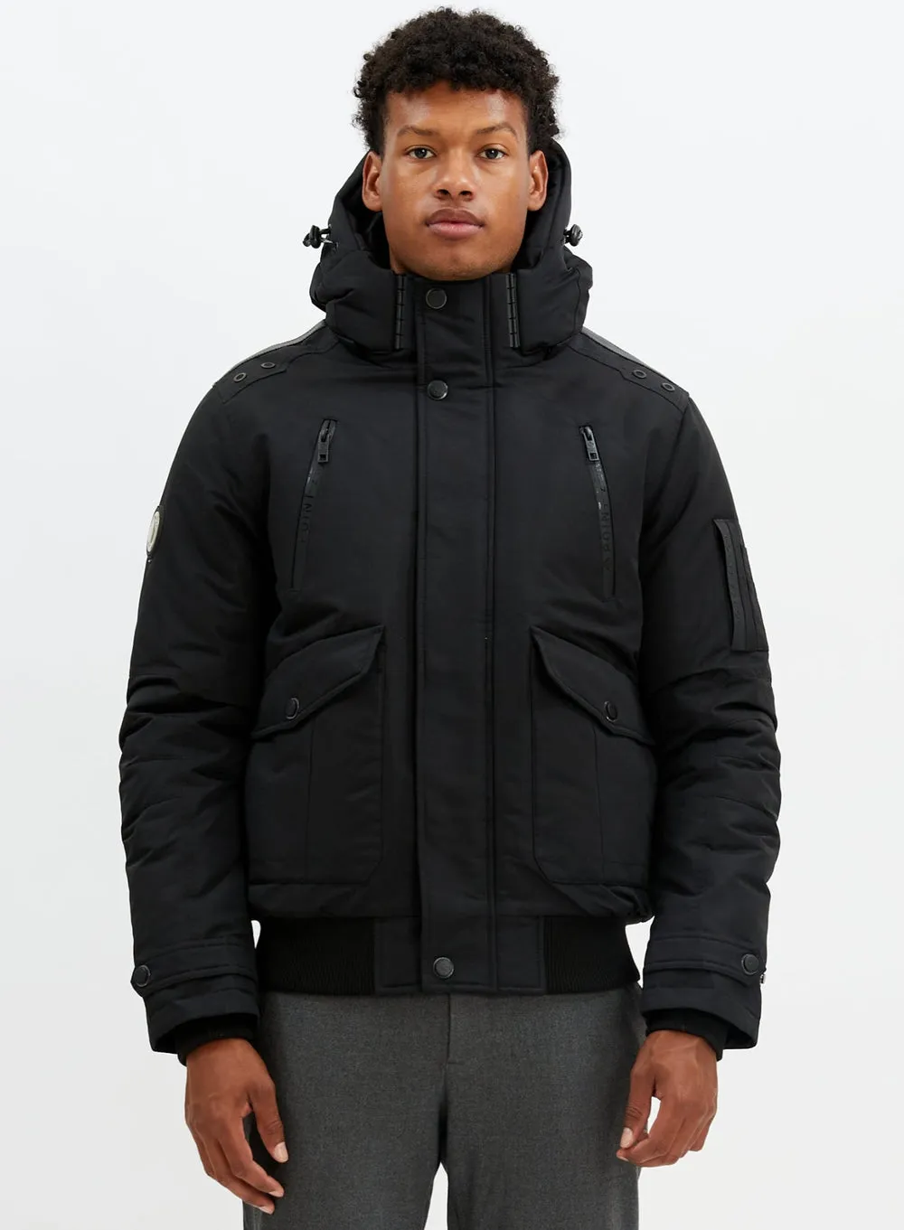 HOODED TASLAN POLY FILLED BOMBER