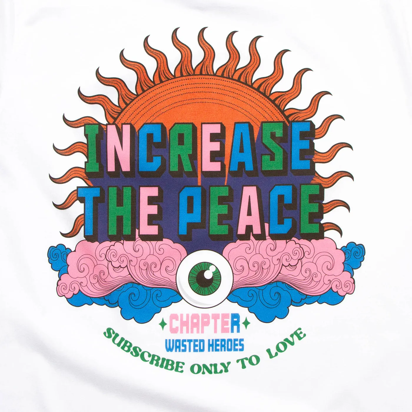 Increase The Peace Front Print - Tshirt - White