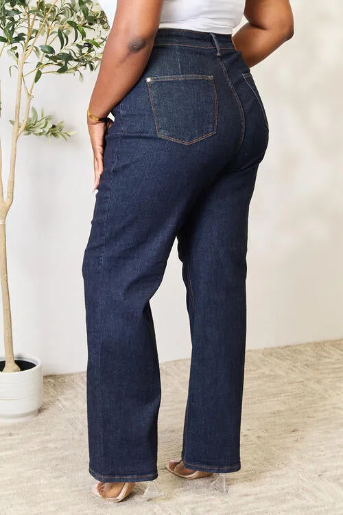 Judy Blue, High-Rise Front Seam & Dart Detail Wide-Leg Jeans 88664