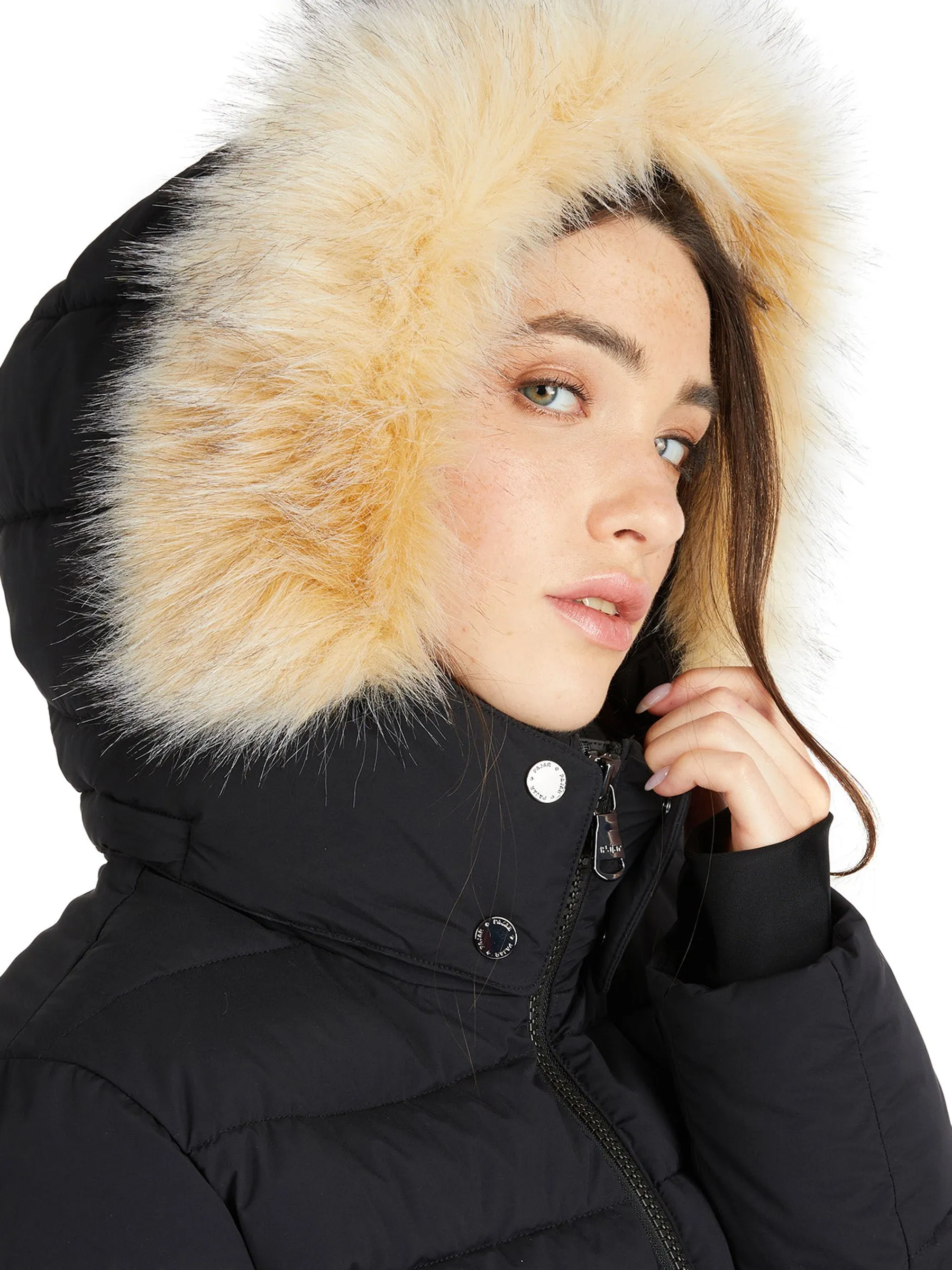 Jupiter Women's Puffer Jacket w/ Faux Fur Trim