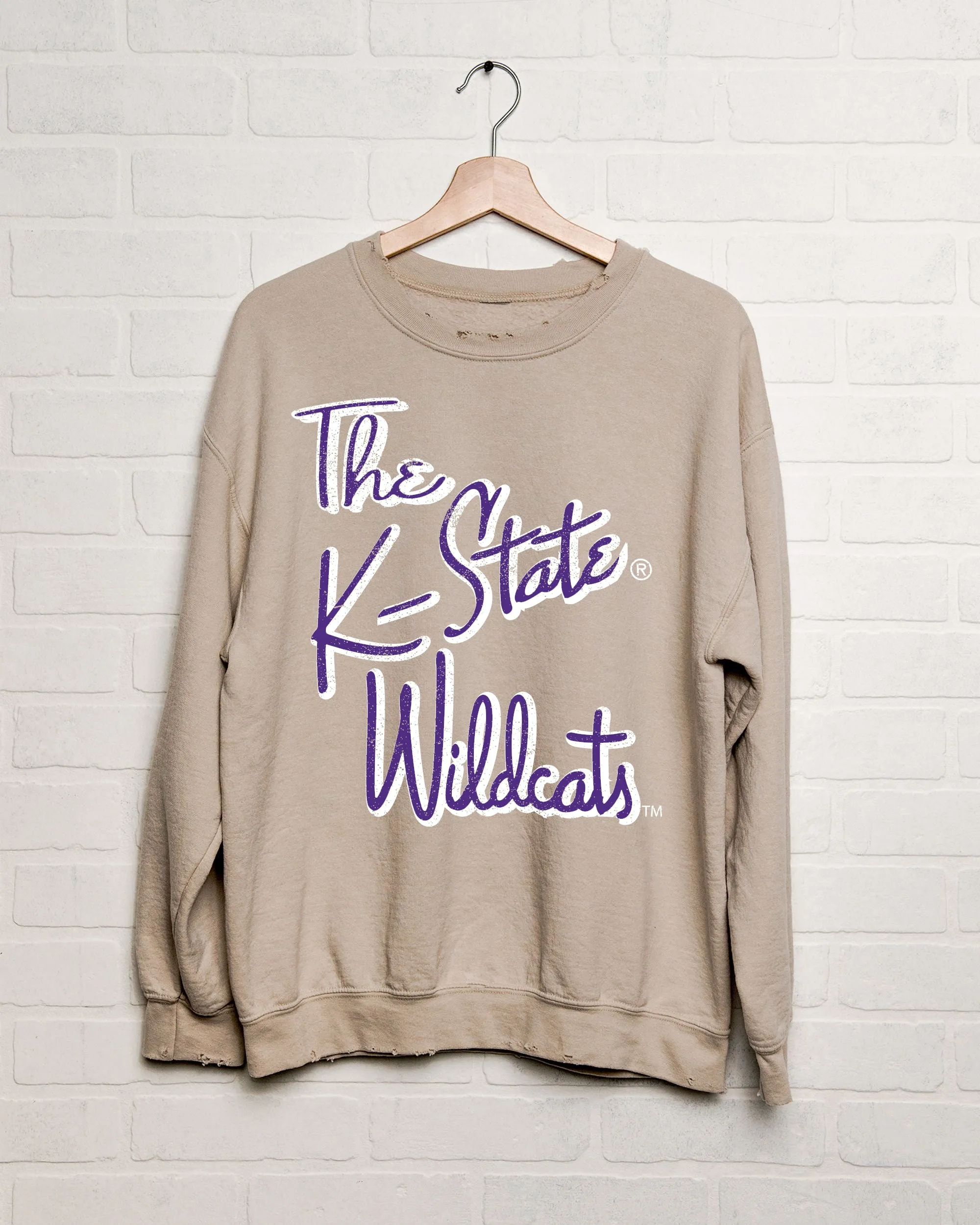 Kansas State Wildcats Beverly Sand Thrifted Sweatshirt