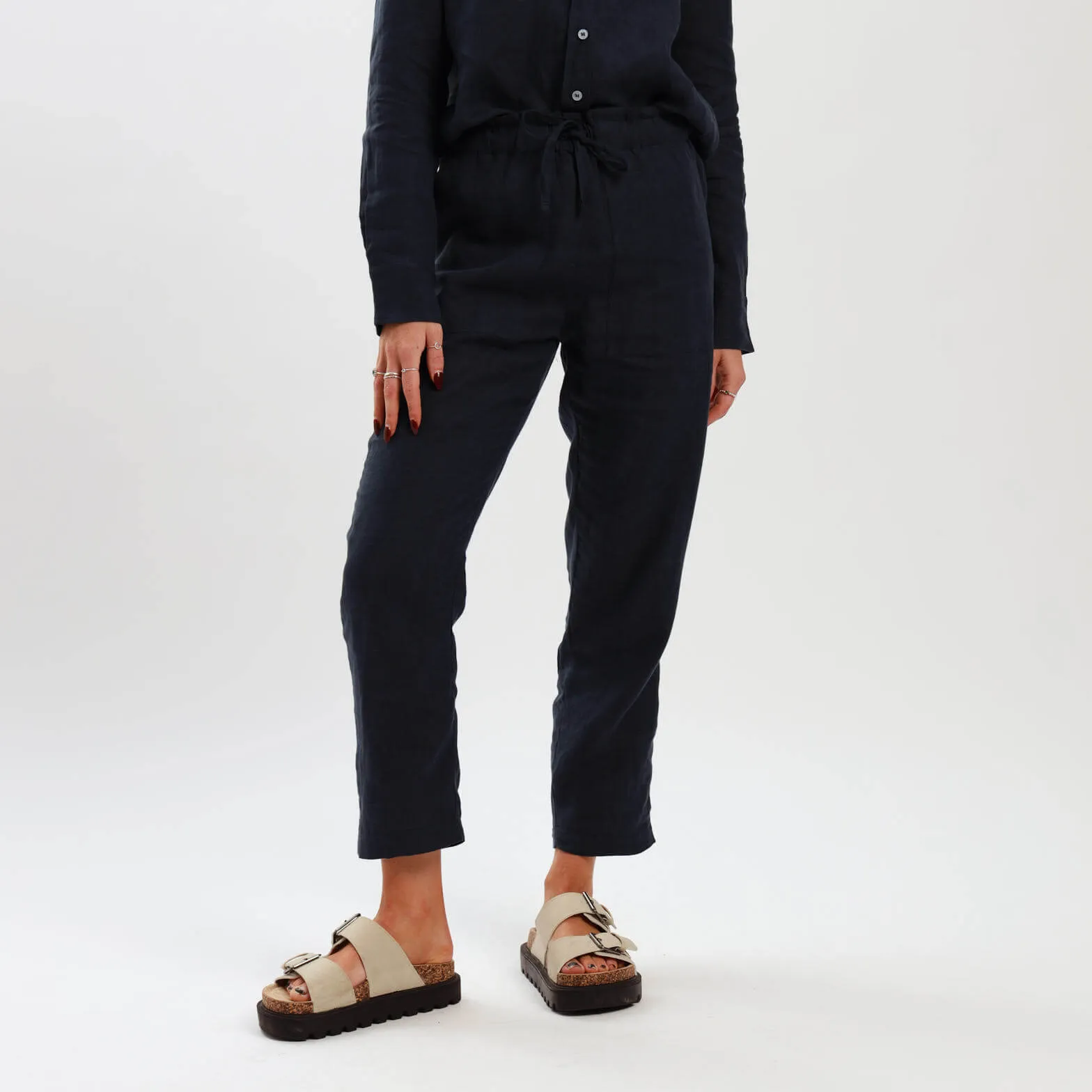 Ladies Linen - Pants | Navy