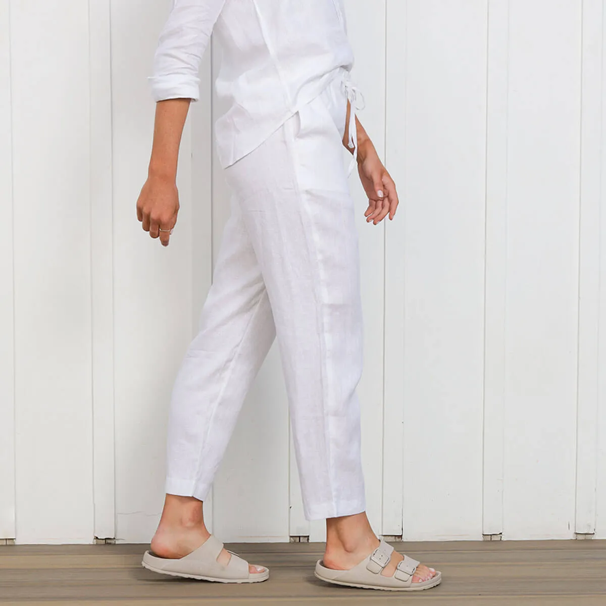 Ladies Linen - Pants | White