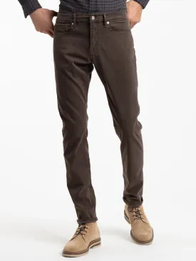 L'Homme Slim Brushed Twill Jeans in Mocha