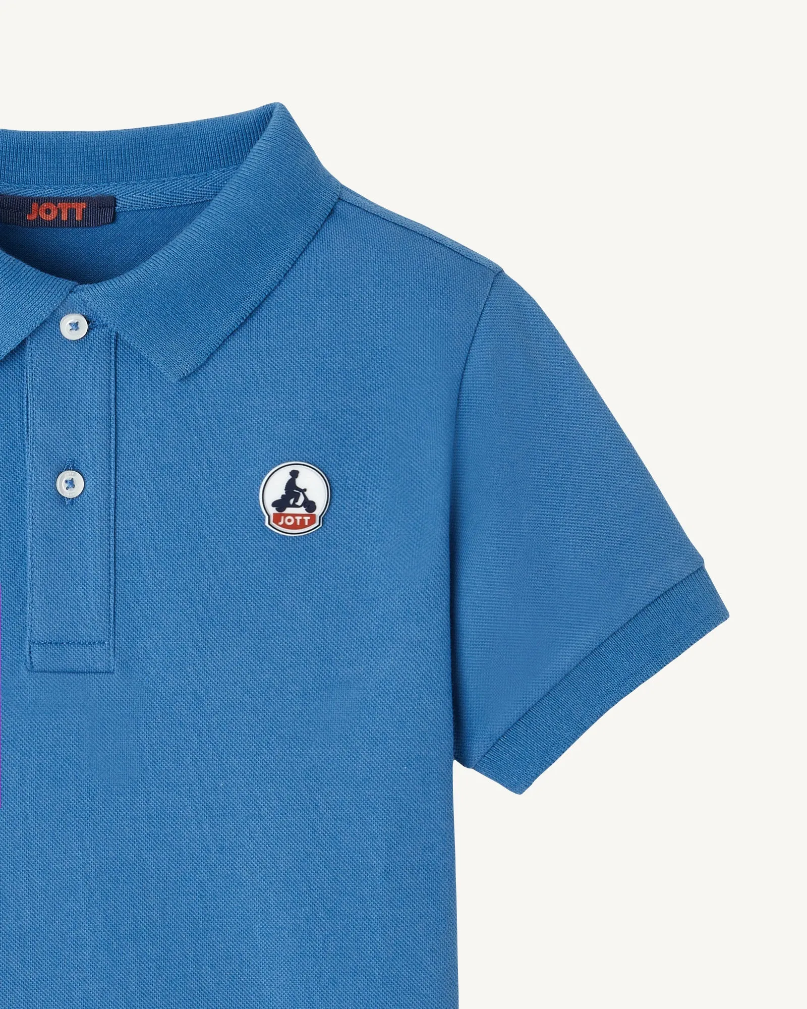 Light denim Salvador kid's organic cotton polo shirt