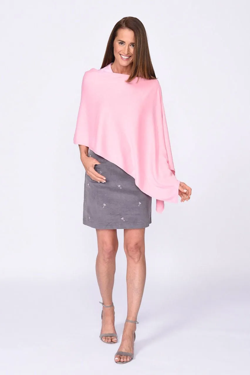 Light Pink Cotton Cashmere Poncho