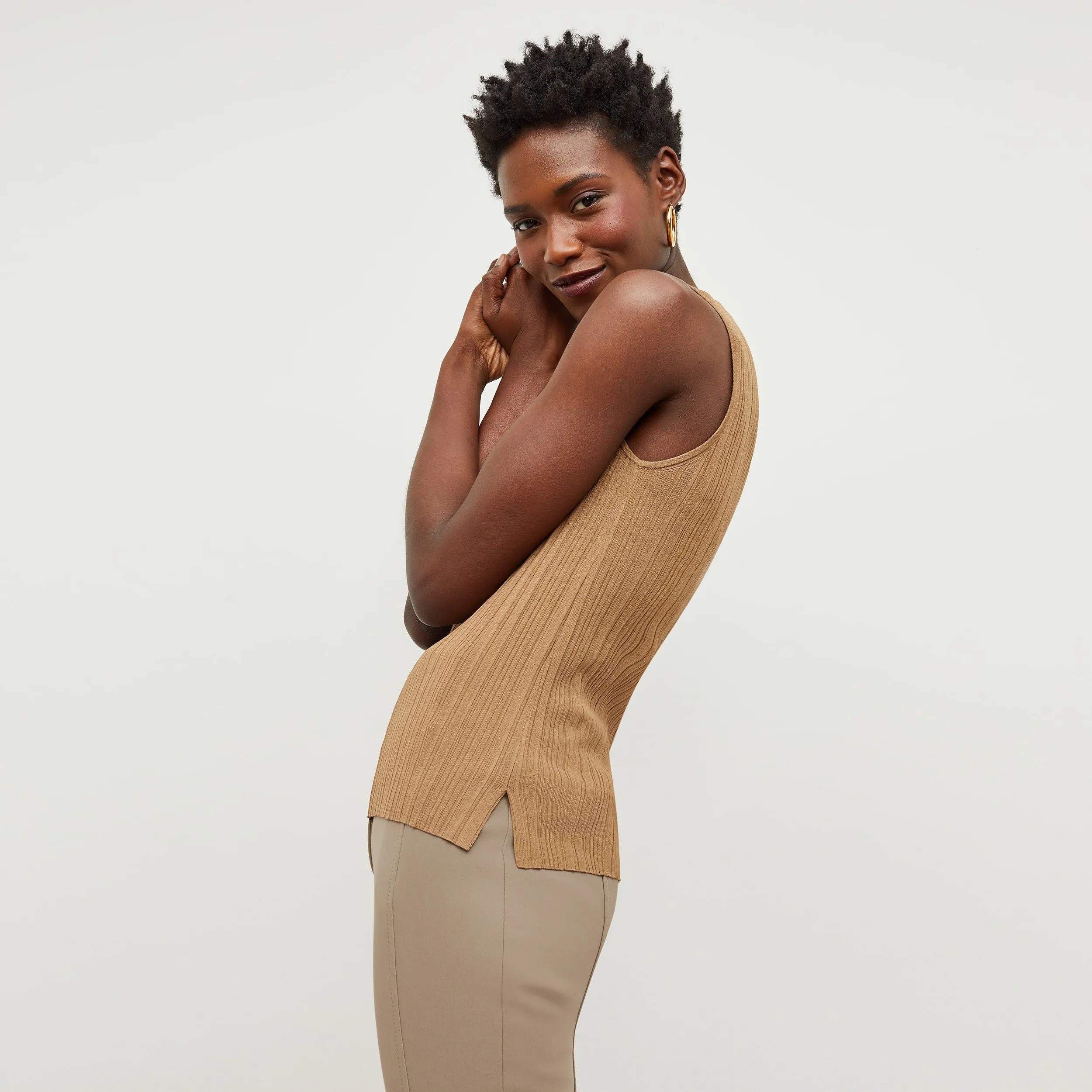 Louisa Top - Textured Knit :: Sandstone