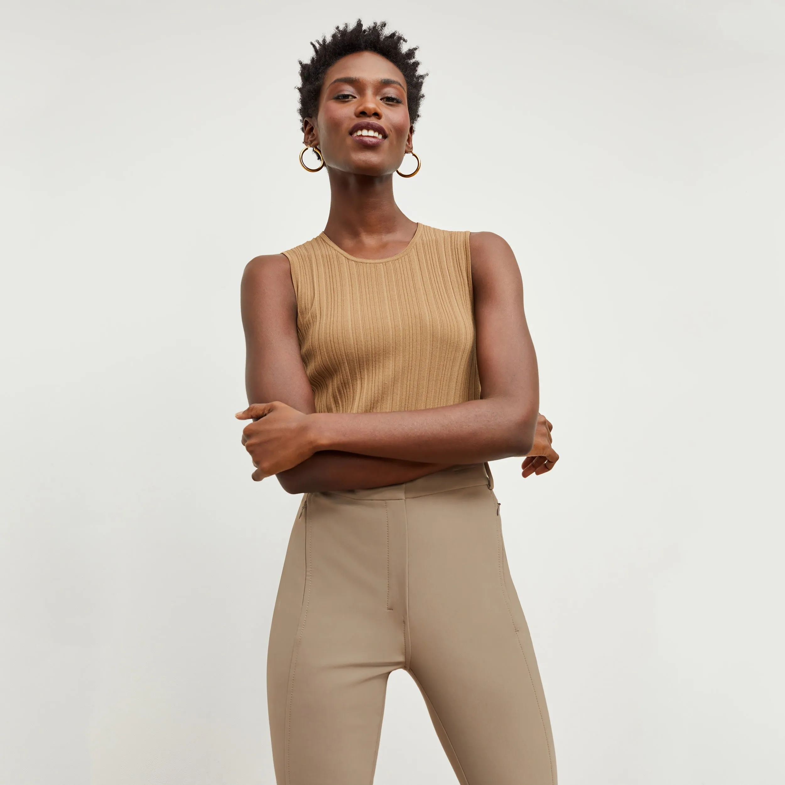 Louisa Top - Textured Knit :: Sandstone