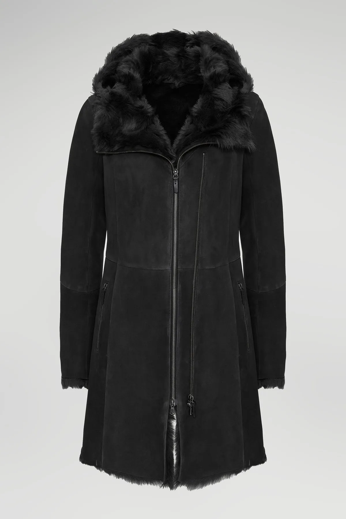 Maisie - Anthracite Shearling Coat