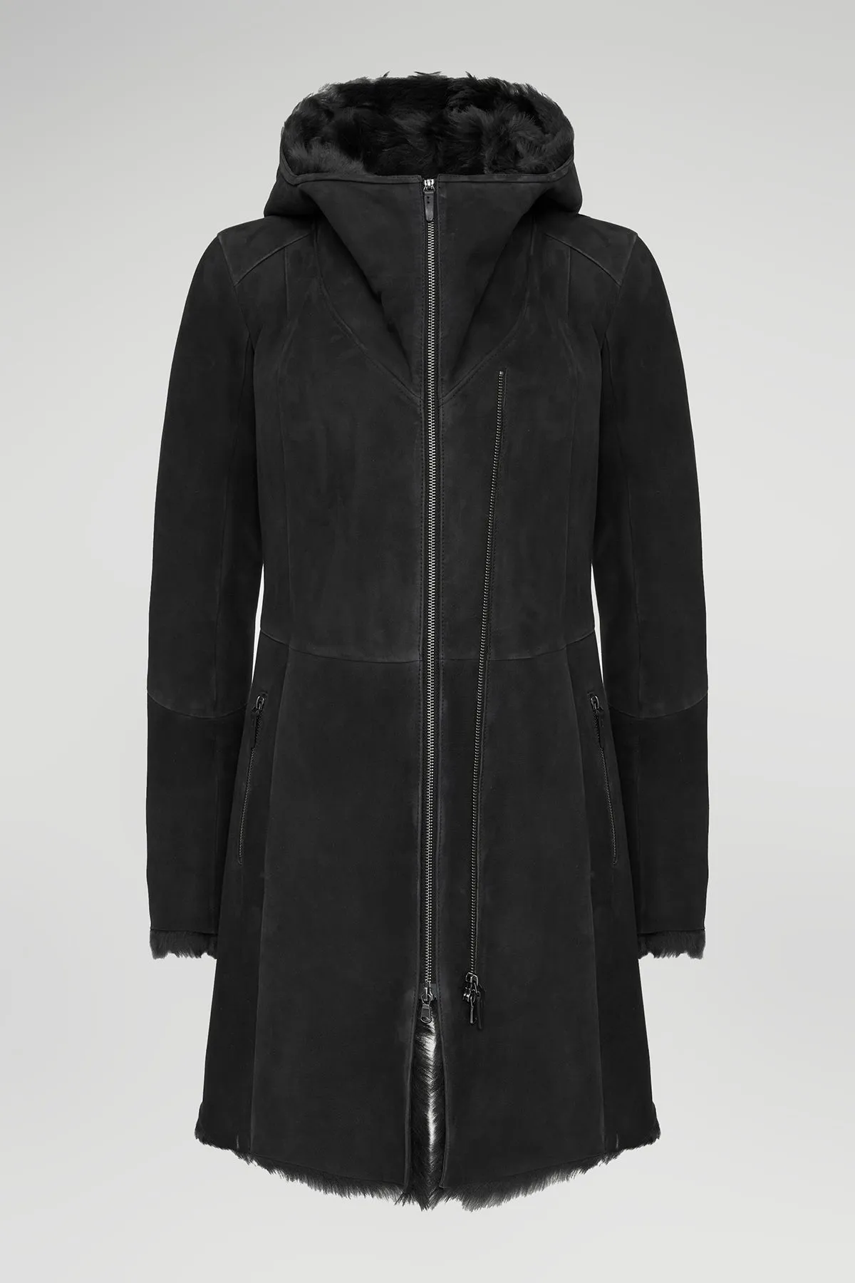 Maisie - Anthracite Shearling Coat