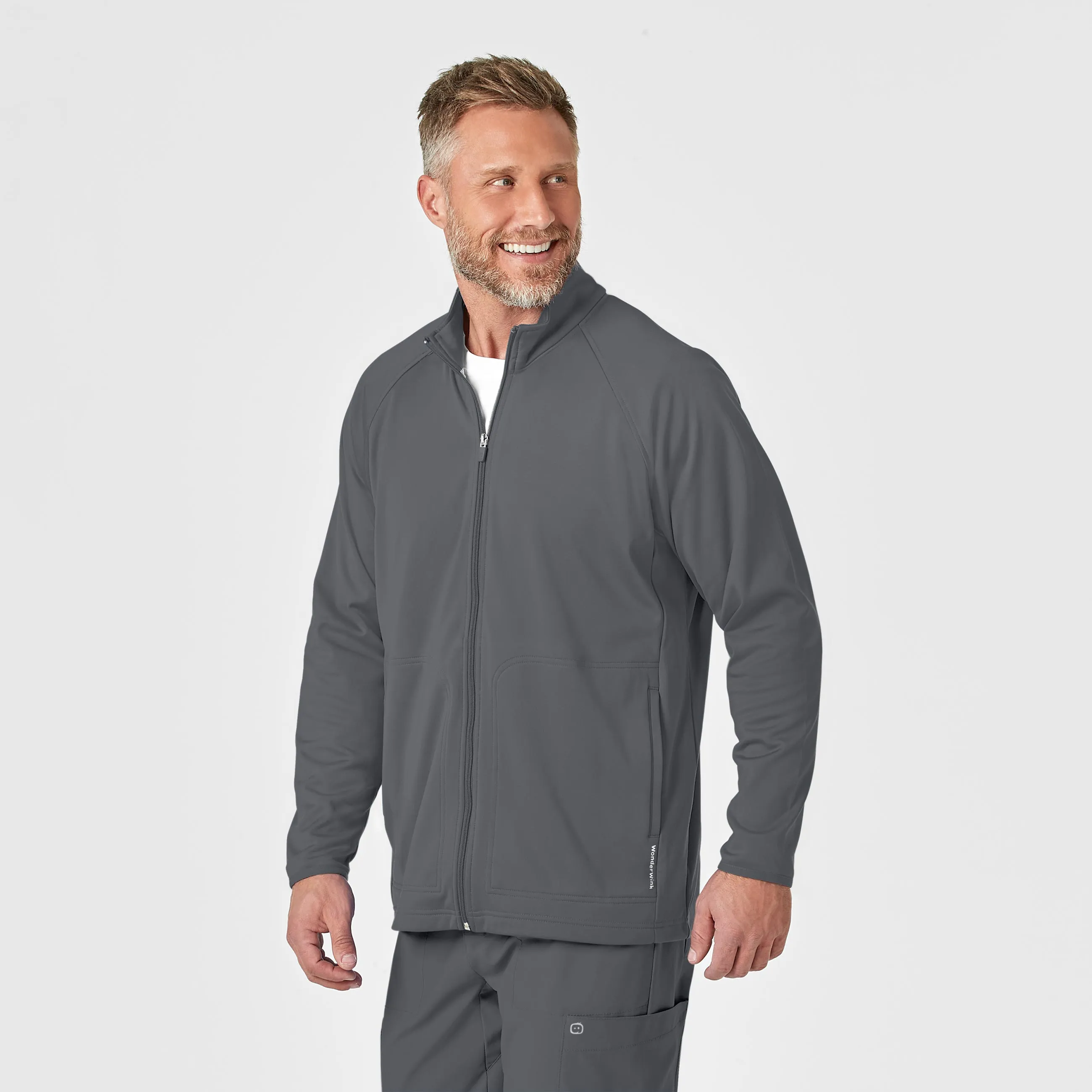 Men's Fleece Full Zip Jacket - Pewter