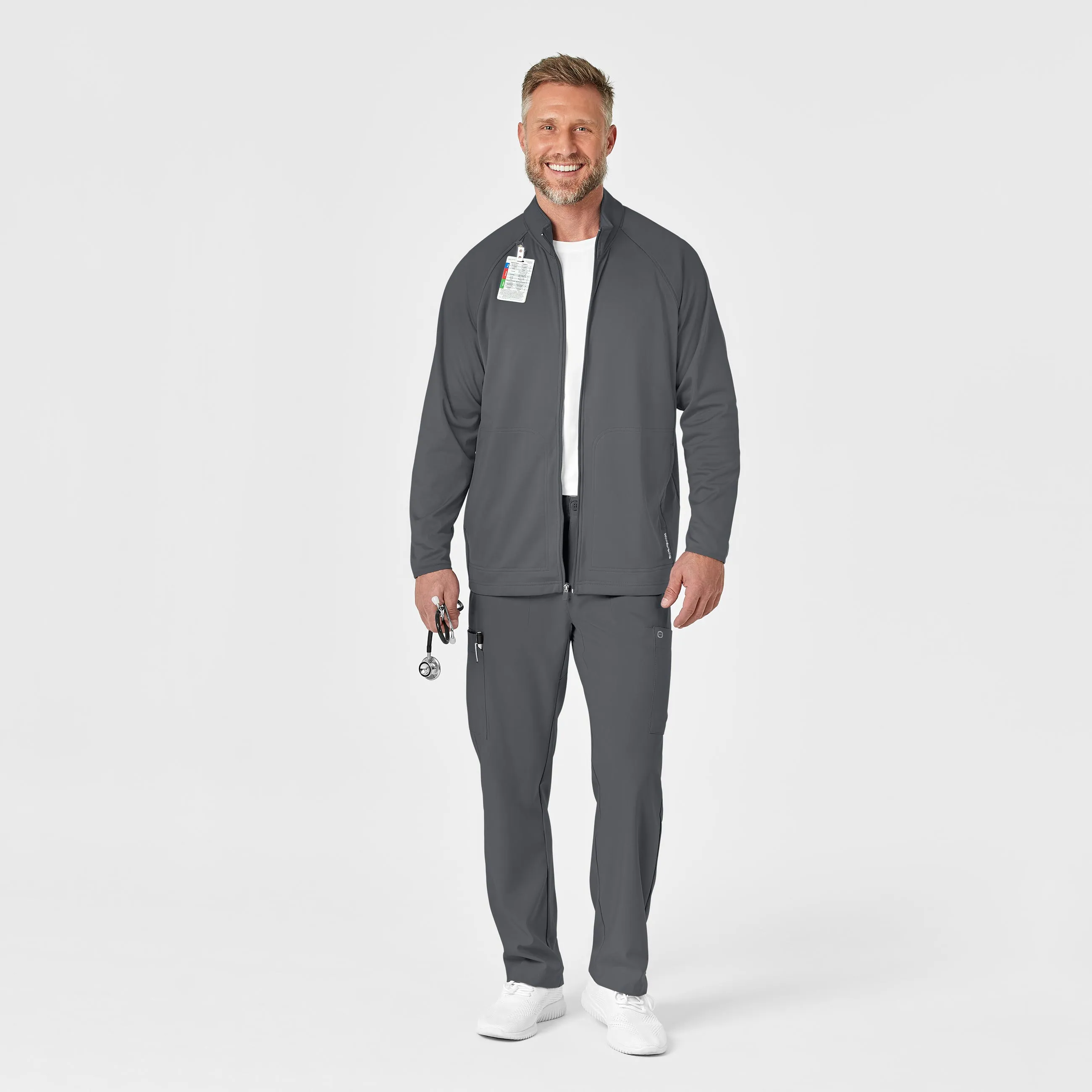 Men's Fleece Full Zip Jacket - Pewter