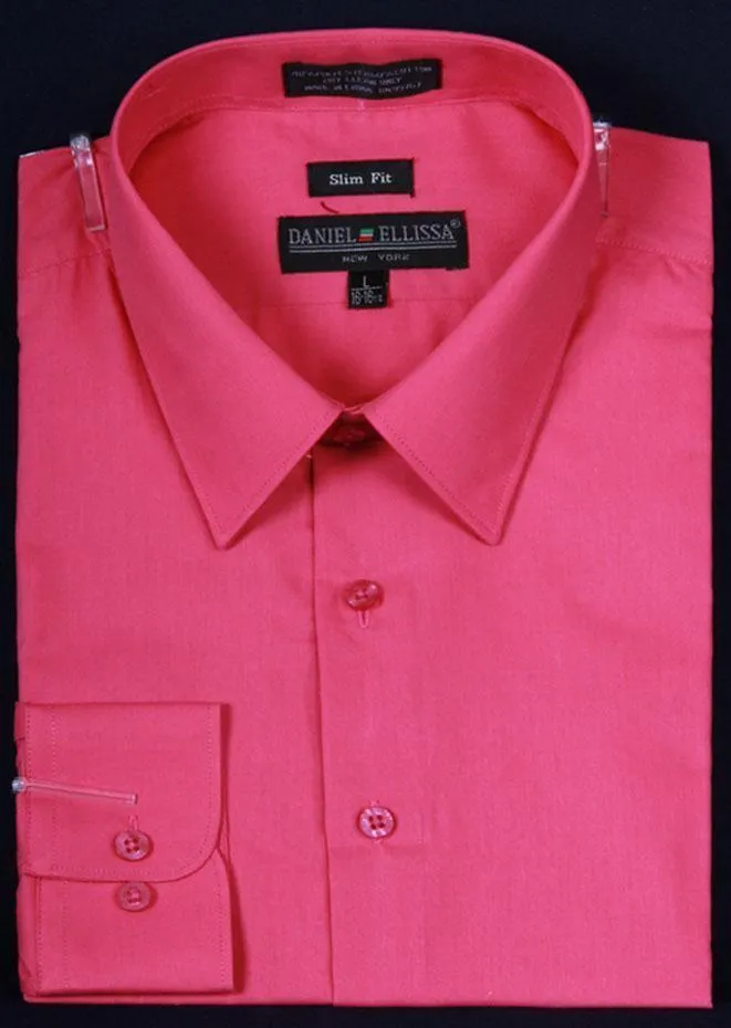 Men's Slim Fit Dress Shirt Color Fuchsia