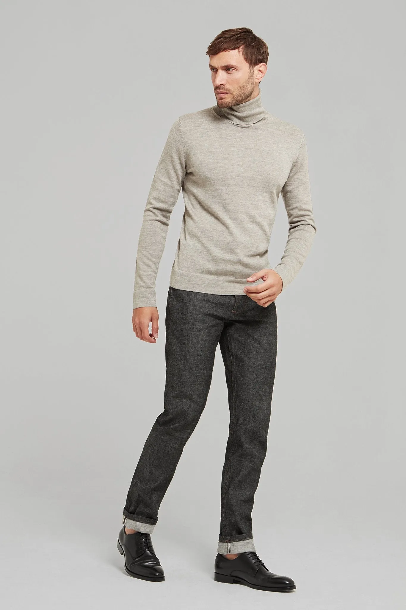 Merino Wool Roll Neck Sweater